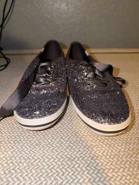 Keds Black Glitter Ribbon-Lace Women's Sneakers